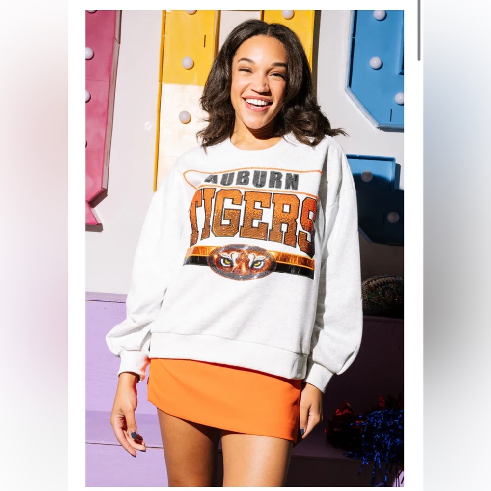 Queen of Sparkles Auburn Tigers Gameday Sweatshirt Large Gameday War Eagle - Picture 2 of 14